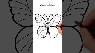 KOLAY ÇİZİMLER Kelebek Çizimi Butterfly Drawing çizim drawing art easydrawing art [upl. by Ilsel]