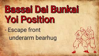 Bassai Dai  BunkaiApplication  Yoi position  Escape Front Underarm Bearhug [upl. by Ahsiruam]