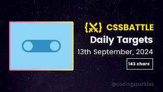 CSS Battle Daily Targets Solution  13th September 2024  html css cssbattle [upl. by Ark979]