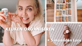 keuken organiseren  labels maken voor kruiden amp Luca 5 maanden [upl. by Kashden]