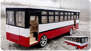 how to make a APSRTC bus at home using Cardboard very easy  dk diy channel bus [upl. by Htebazile345]