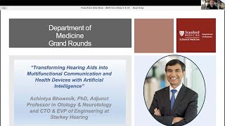 Transforming Hearing Aids Into Multifunctional Communication  DoM Grand Rounds  8 May 2024 [upl. by Hamner]