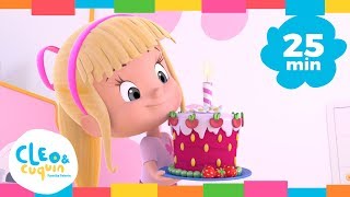 Cumpleaños Feliz y más canciones infantiles con Cleo y Cuquin  Familia Telerin [upl. by Darian]