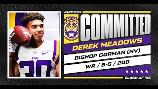 WATCH 5star WR Derek Meadows commits to LSU [upl. by Yvonner]