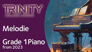 Melodie  TRINITY Grade 1 Piano from 2023  Synthesia Piano tutorial [upl. by Lydnek]