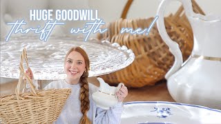 HUGE THRIFT WITH ME AT GOODWILL  THRIFTING FOR COTTAGE HOME DECOR 2024 🧺🫖 [upl. by Seyer]