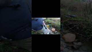 Panning for gold next to a waterfall with sluicebox part 2 [upl. by Davenport601]