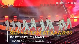 AAA2023  SB19 performs MANA  BAZINGA  CRIMZONE amp collaboration performance of GENTO with ampTEAM [upl. by Harshman]