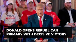 Trump wins Iowa caucuses in crucial victory at the outset of the Republican presidential campaign [upl. by Giuseppe]