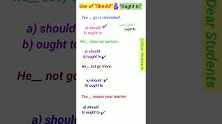 use of should ought to  Auxiliary verbs English grammar [upl. by Adien167]