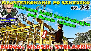 BUDUJĘ WŁASNĄ STOLARNIĘ  cz24 Dokręcam belki konstrukcyjne pod panele ścienne  Na wesoło [upl. by Eilyah]