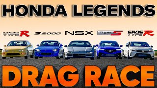 2024 Integra Type S vs Civic Type R Acura NSX Honda S2K ITR — Cammisa Ultimate Drag Race Replay [upl. by Eskil992]