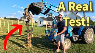 Tractor VS Skid Steer Auger Digging Fence Post [upl. by Yenreit912]