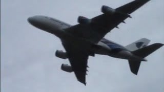 A380 Malaysia Airlines take off over the neighbourhood  Heathrow [upl. by Etteroma]