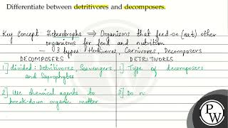 Differentiate between detritivores and decomposers W [upl. by Nagap]