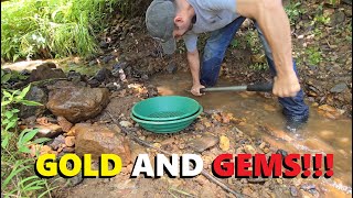 Its so THRILLING to find gems AND gold in the pan goldpanning [upl. by Baniaz815]