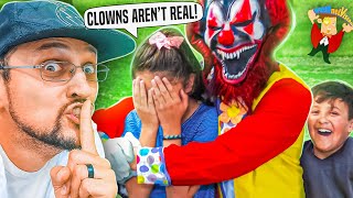 HALLOWEEN Killer Clowns in the Backyard Prank FV Family Scary Movie [upl. by Yancy42]