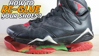 Easiest way how to REGLUE Jordan Shoes using BARGE CEMENT [upl. by Burkhard603]