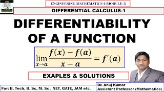 Differentiability of a function at a point  Differentiability Engineering Mathematics  Examples [upl. by Ydnas]