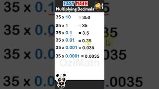 Easy Math Multiplying Decimals By Powers of 10 0001 001 etc maths mathshack mathstricks [upl. by Eimareg]