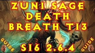 Diablo 3 S16 Zuni Sage Death Breath Speed Farm Build T13 264 [upl. by Oirevas]