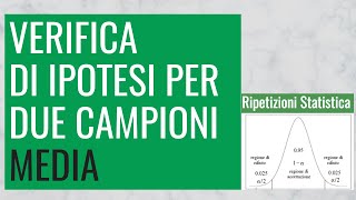 75 Verifica di Ipotesi per Due Campioni Media [upl. by Enerehs]