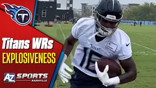 Treylon Burks Titans WRs Explode Off the Ball in Training Camp [upl. by Assirok]