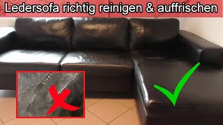 Ledersofa richtig reinigen amp auffrischen Leder Couch pflegen Sofa sauber machen Hausmittel Kernseife [upl. by Beitch891]