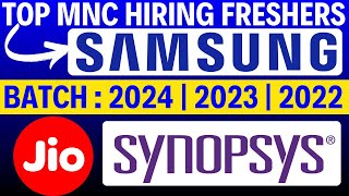 🔥Mass Hiring Announced  Samsung  Synopsys  Jio Latest Hiring  OffCampus Drive 2024 BATCH [upl. by Dustman]