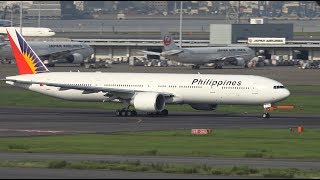 Philippine Airlines Boeing 777300ER RPC7778 Pushback and Takeoff HNDRJTT [upl. by Ttennaej]