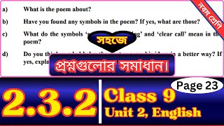 Class 9 English 232 Page 23  Crossing the Bar  Q Answer  Class Nine Chapter 2 Lesson 232 [upl. by Anez]