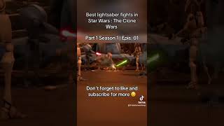 BEST LIGHTSABER FIGHTS IN CLONE WARS S01 EP 01 starwars theclonewars yoda lightsaber shorts [upl. by Ahseuqram]