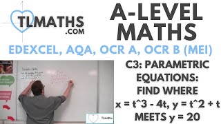 ALevel Maths C304 Parametric Equations Find where xt34t yt2t meets y20 [upl. by Onin]