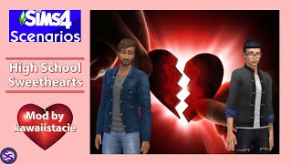 Sims 4 Scenario 2  High School Sweethearts MOD [upl. by Ahsieyn]