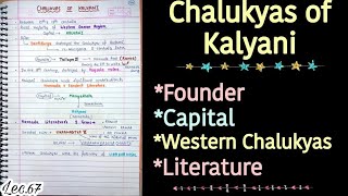 The Kalyani Chalukyas  Ancient History  Handwritten notes  Lec67  An Aspirant [upl. by Yrgoerg784]