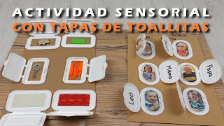 Actividad Sensorial con tapas de toallitas [upl. by Frentz]