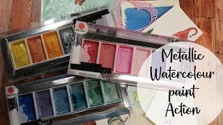 Metallic watercolour paint Action tests [upl. by Gnahc]