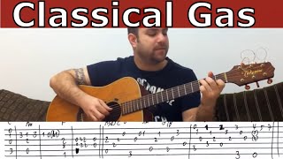 Tutorial Classical Gas  Fingerstyle Guitar w TAB [upl. by Tamanaha]