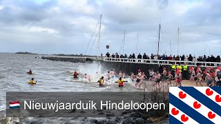 Nieuwjaarsduik Hindeloopen  Neujahrsschwimmen in Hindeloopen [upl. by Gawlas]