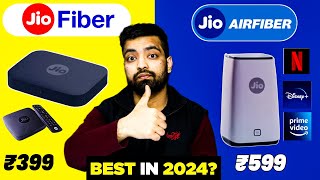 Jio Fiber Vs Jio AirFiber In 2024 🔥 Installation Charges Plans Speed  Full Details [upl. by Airod]