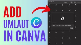 How to Add Umlaut in Canva 2024 [upl. by Stilla]