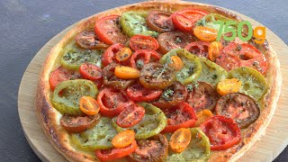 Recette de la tarte aux tomates multicolores et moutarde  750g [upl. by Suh]