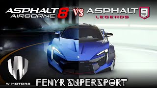 W Motors Fenyr Supersport Asphalt 8 vs Asphalt 9 [upl. by Bruell]