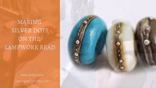 Making lampwork bead with silver wire dots [upl. by Caryn]