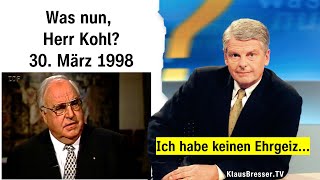 quotWas nun Herr Kohlquot Die ZDFSendung mit Klaus Bresser und Thomas Bellut vom 3031998 Ausschnitt [upl. by Francie]