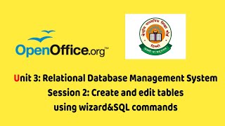 Unit 3 Relational Database Management System Session 2 Create and edit tables using wizard amp SQL [upl. by Loos]