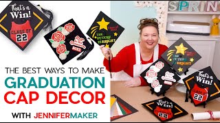 DIY Graduation Cap Decorations  Lightup Floral Layered and More [upl. by Stacia]