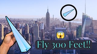 200 Feet How to Make a Paper Airplane World Record Fly Very Fast and Far [upl. by Zelle189]