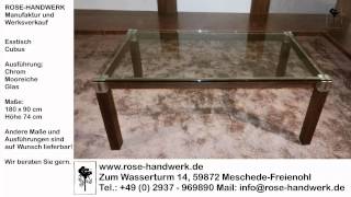 Esstisch Cubus Metall Chrom Holz Mooreiche Glas [upl. by Manuela]