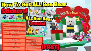 ALL Bee Bears Quests And Stickers Needed How To Get Beesmas Sticker Guide Bee Swarm Simulator [upl. by Asilaj]